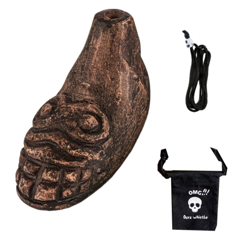Authentic Aztec Death Whistle - Handcrafted Ceramic Scream Whistle for Cultural Collection, Pranks, and Unique Sound Therapy