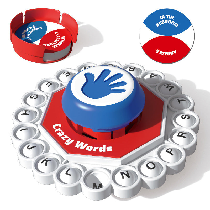 Rapid-Fire Alphabet Press Game - Fast-Paced Word Association Party Toy and Educational Family Board Game