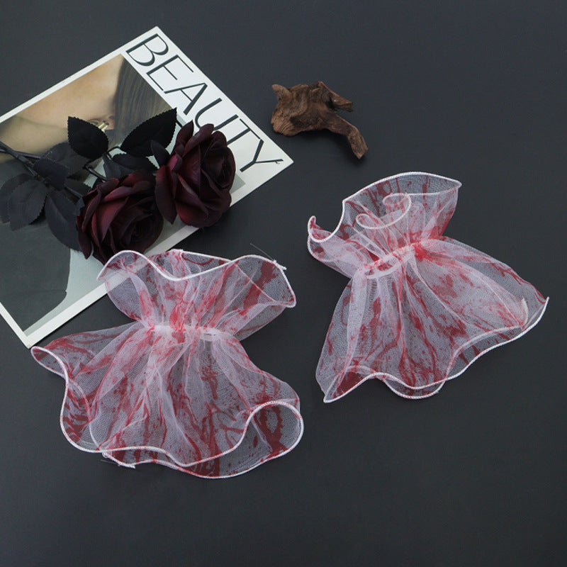 Halloween Blood-Stained Jewelry Set - Realistic Gore Drip Hairpin & Bracelet - Spooky Nurse, Zombie, or Victim Costume Accessories - Horror Performance Props for Cosplay & Dance