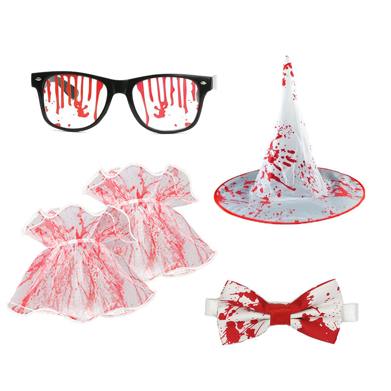 Halloween Blood-Stained Jewelry Set - Realistic Gore Drip Hairpin & Bracelet - Spooky Nurse, Zombie, or Victim Costume Accessories - Horror Performance Props for Cosplay & Dance