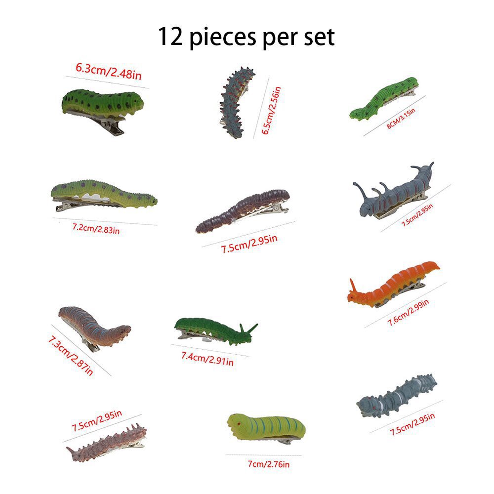 Realistic Caterpillar Hair Clip - Spooky Halloween 3D Insect Hairpin - Creative Horror Prank Accessory and Unique Gothic Head Decoration