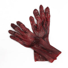 Gory Zombie Blood Splatter Gloves - Realistic Horror Cosplay Handwear for Halloween Party and Haunted House Costumes