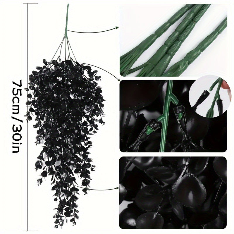 Gothic Black Upside-Down Tree Pendant - Eerie Halloween Front Door Wreath and Wall Hanging Decor for Haunted House Atmosphere