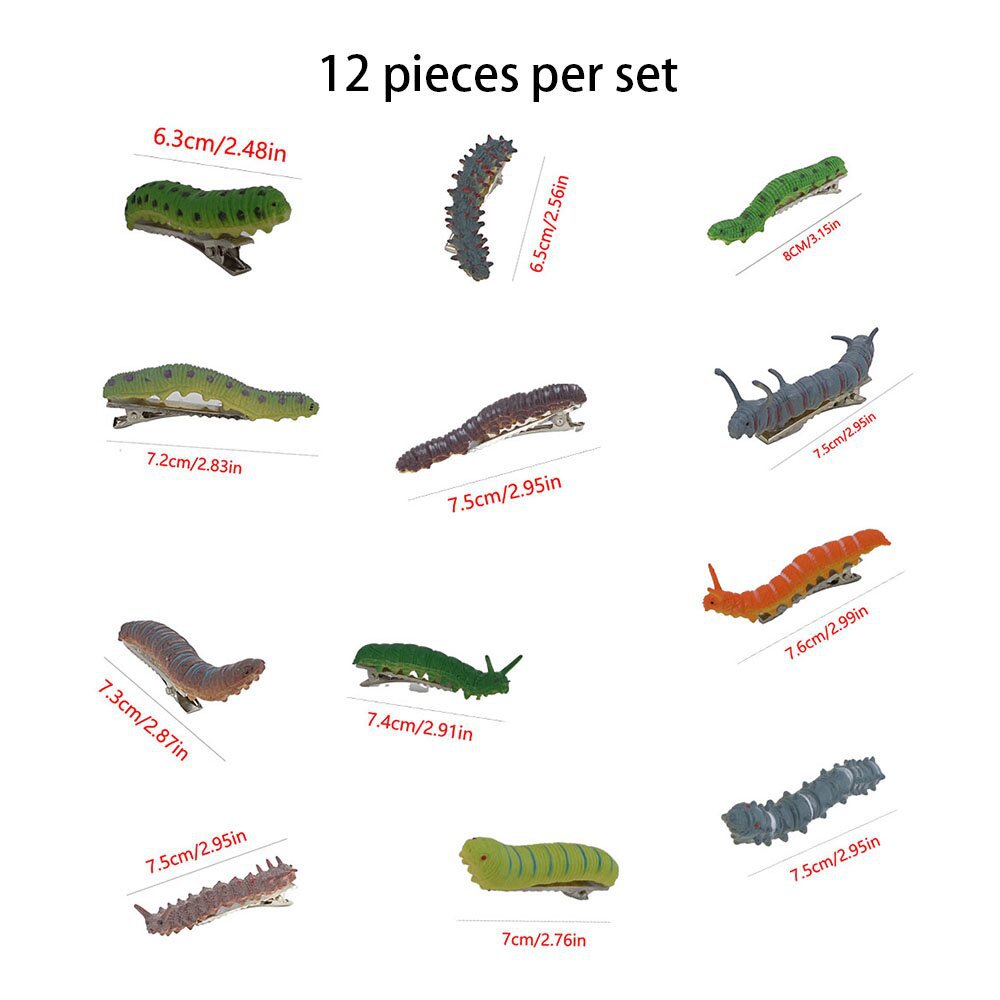 Realistic Caterpillar Hair Clip - Spooky Halloween 3D Insect Hairpin - Creative Horror Prank Accessory and Unique Gothic Head Decoration